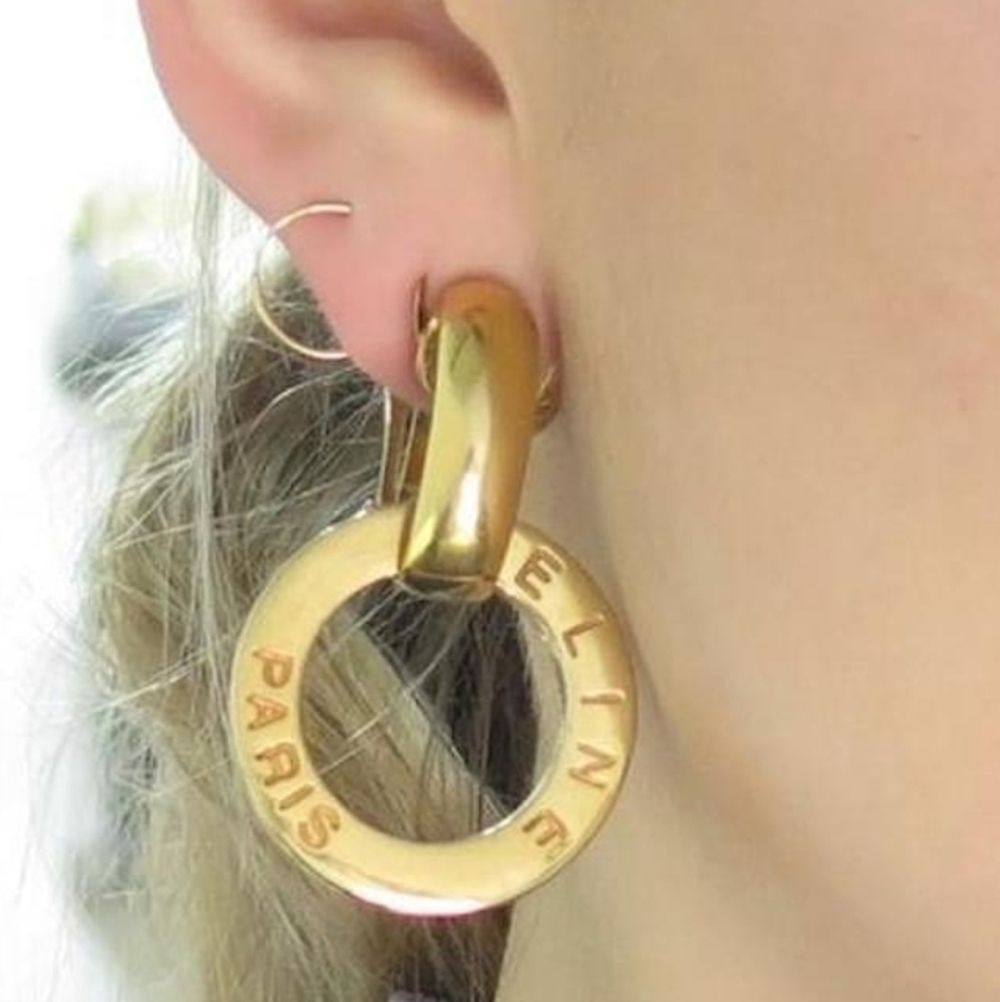 Céline VINTAGE  CREOLES CLIP ON  EARRINGS. - Picture 7 of 7